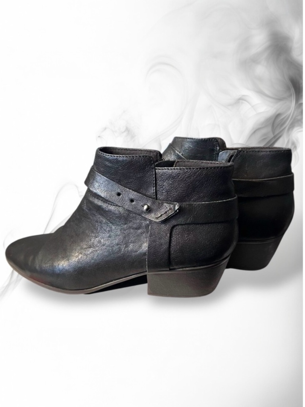 Clarks Boylan Dawn Leather Block Heel Comfort Fall Ankle Boot Black 11 - Picture 1 of 9